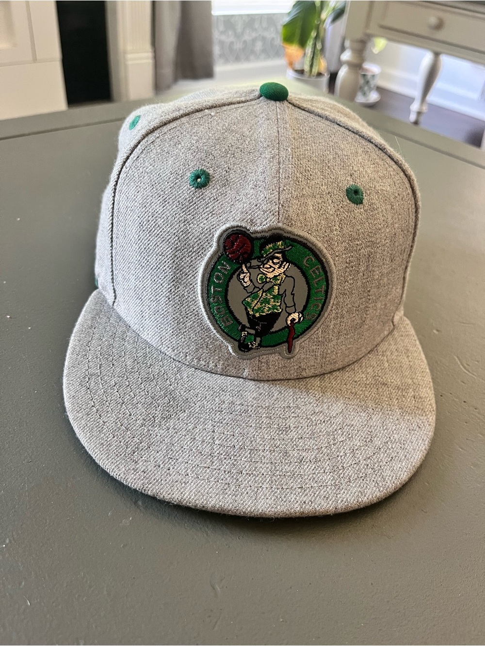 New Era Gray & Green Boston Celtics Patch Cap SnapBack
